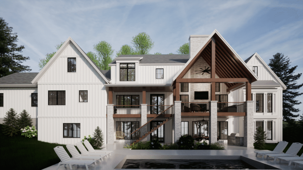 Front view of elegant style house - custom home builder