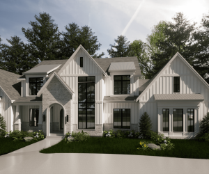 Front view of elegant style house - custom home builder